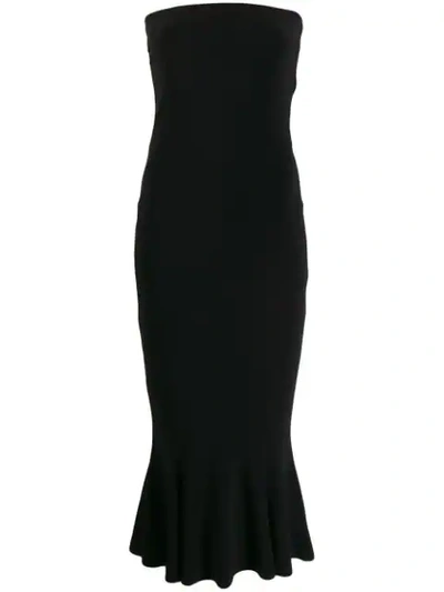 Norma Kamali Strapless Fishtail Dress In Black