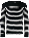 SAINT LAURENT SAINT LAURENT MARINÈRE STRIPED KNITTED JUMPER - 黑色