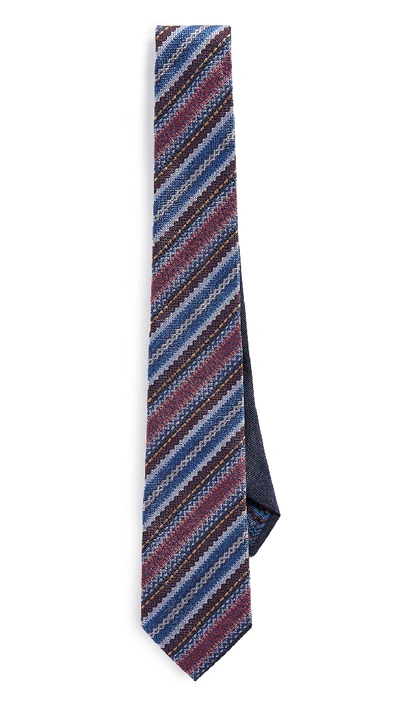 Missoni Striped Micro Print Tie In Multicolor