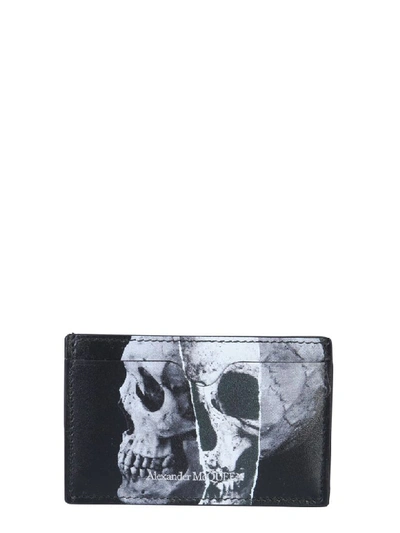 Alexander Mcqueen Credit Card Holder With Skull In Black
