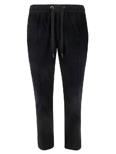 Dolce & Gabbana Pleated Detail Track Trousers In Blue