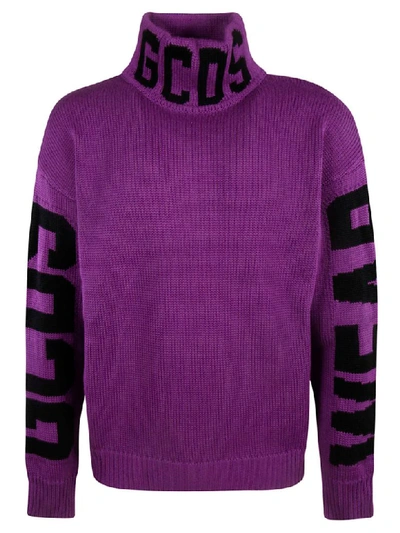 Gcds Snow Wool Blend Knit Sweater In Purple