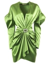 ALEXANDRE VAUTHIER GREEN SILK BLEND MINI DRESS,11022858