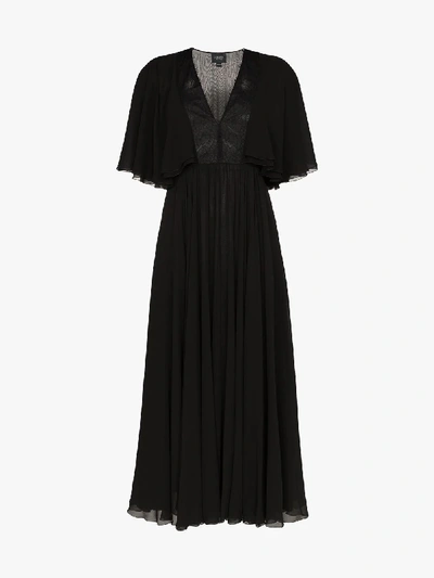 Giambattista Valli Georgette Flared Sleeve Dress In Black