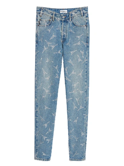 Balenciaga Blue Women's Eifel Tower V-neck Jeans