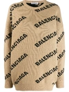 BALENCIAGA logo knitted crewneck sweater,581027 T1473