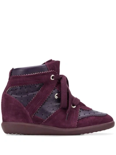 Isabel Marant Bobby Wedge Trainers In Purple
