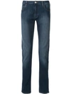 Emporio Armani Faded Detail Jeans In Blue