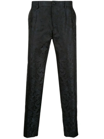 Dolce & Gabbana Chino Mit Blumen-print In Black