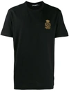 Dolce & Gabbana Black Cotton T-shirt With Crown And Bee Embroidery