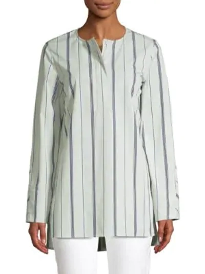 Lafayette 148 Tilly Sonoran Striped Blouse In Peppermint