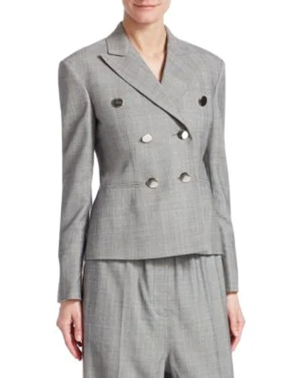 Calvin Klein Glen Plaid Wool Jacket In Grey