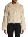 Adrienne Landau Textured Rabbit Fur Jacket In Neutral