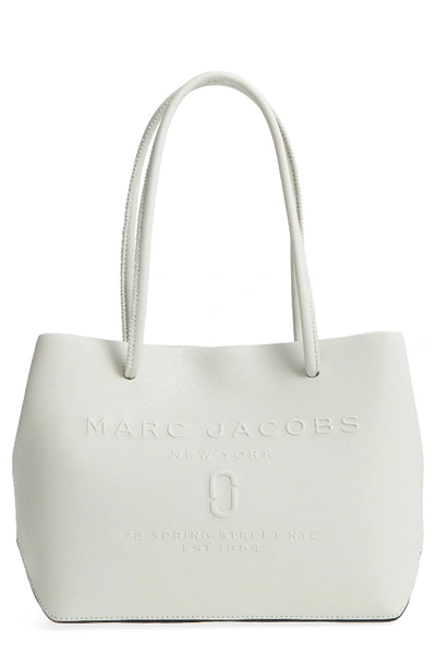 Marc Jacobs Mini Leather Logo Shopper Tote In Bone