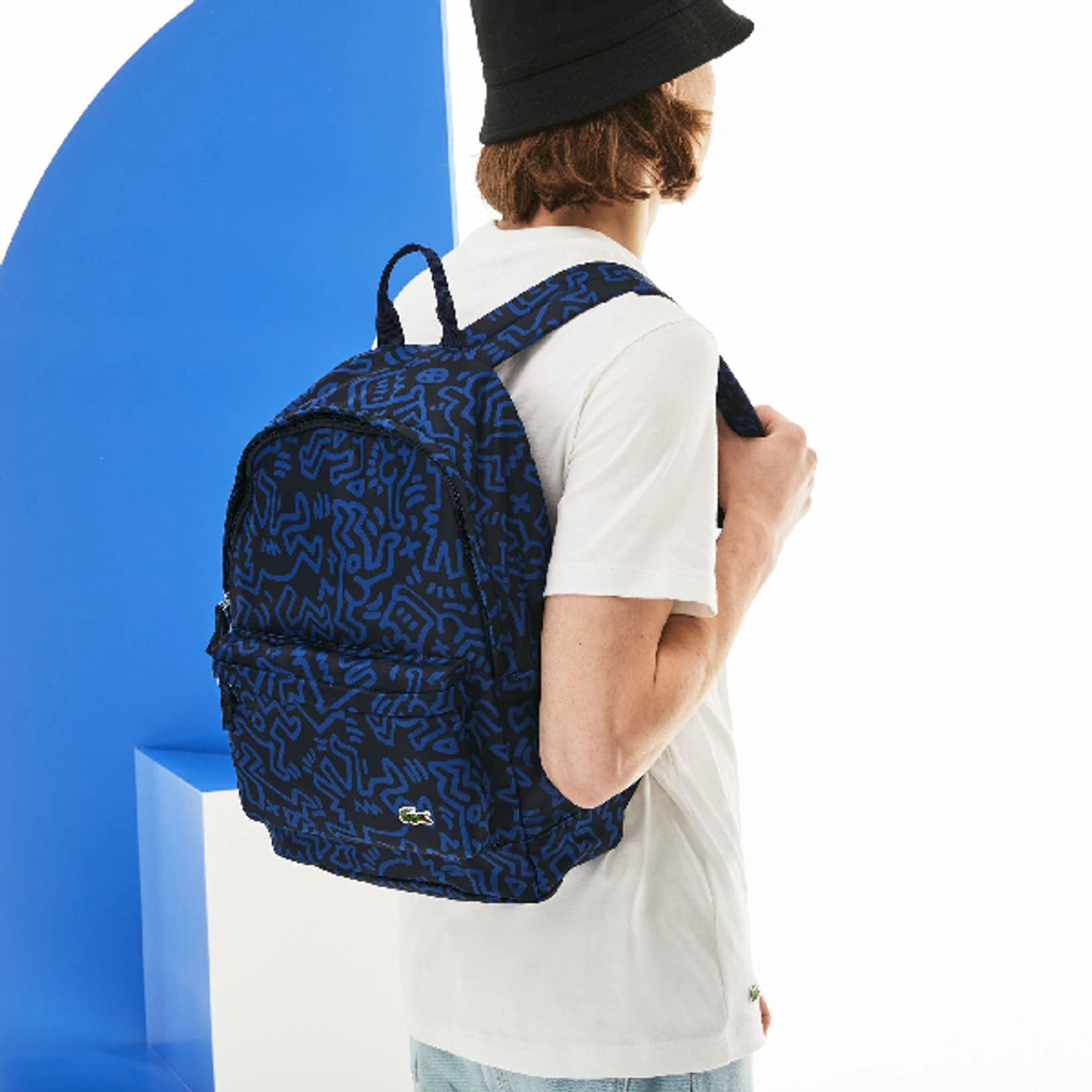 Lacoste Keith Haring Canvas Backpack In Kh Peacoat Sodalite | ModeSens