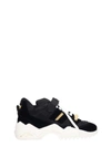 MAISON MARGIELA RETRO FIT SNEAKERS IN BLACK VELVET,11023109