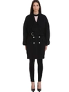 BALMAIN COAT IN BLACK WOOL,11023123