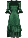 The Vampire's Wife The Veneration Metallic Midi-dress In Green