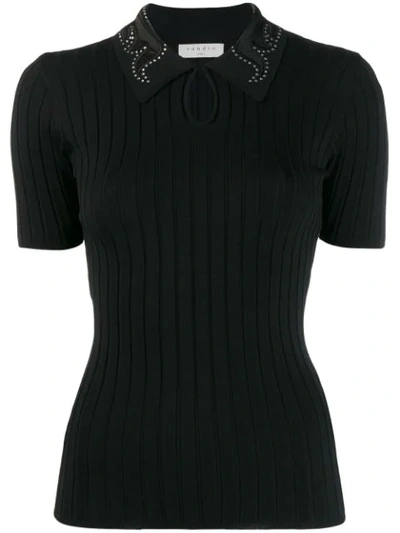 Sandro Tims Embellished Sweater In Black