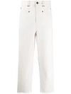 Isabel Marant Daliska Cropped Cotton Denim Pants In White