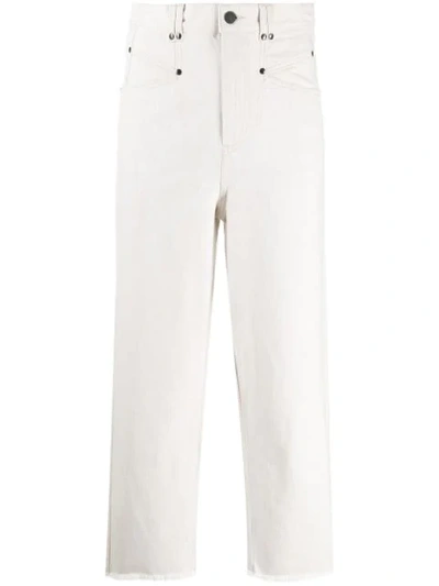 Isabel Marant Daliska Cropped Cotton Denim Trousers In White