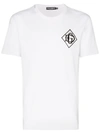 Dolce & Gabbana Monogram-embroidered Cotton-jersey T-shirt In White