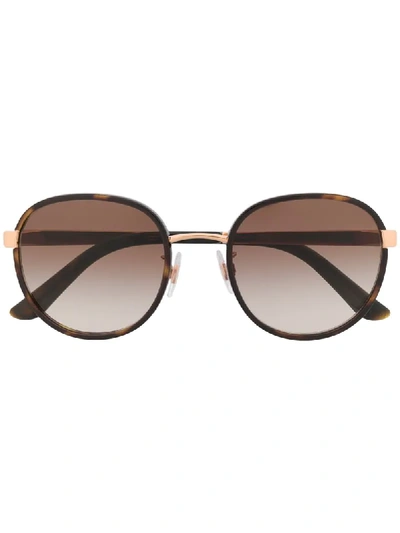 Dolce & Gabbana Round Shape Sunglasses In Brown