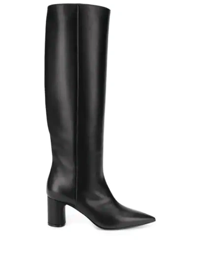 Casadei Agyness Leather Boot In Black Colour