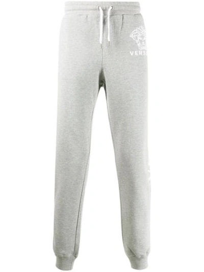 Versace Medusa Print Track Trousers In Grey