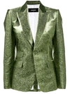 DSQUARED2 DSQUARED2 FITTED METALLIC BLAZER - 绿色