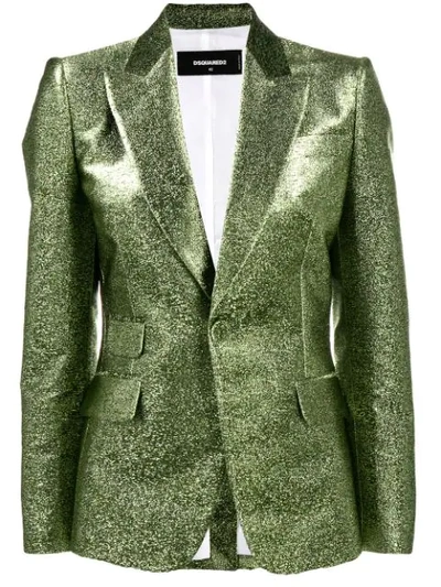 Dsquared2 Fitted Metallic Blazer - 绿色 In Green