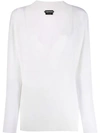 Tom Ford V-neck Long-sleeved Sweater In White