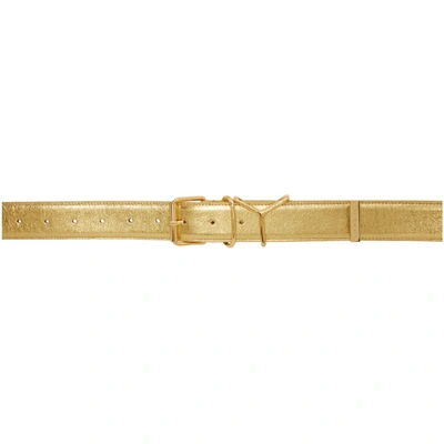 Y/project Metallic Gold Leather Belt In S10 Gold