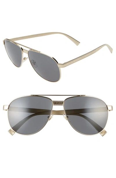 Versace Rock Icons 58mm Aviator Sunglasses In Dark Grey