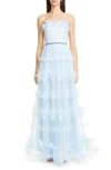 MARCHESA NOTTE STRAPLESS TULLE GOWN,N32G0920