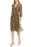 TED BAKER COLOUR BY NUMBERS MAMMIL FLORAL LONG SLEEVE WRAP DRESS,WMD-MAMMIL-WC9W