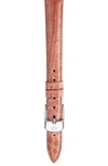 Michele 14mm Alligator Leather Watch Strap In Mauve