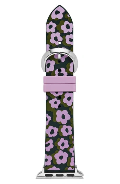 Kate Spade Women's Interchangeable Green & Purple Leopard Floral Silicone Apple Watch Strap 38mm/40mm In Purple/ Green