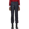 THOM BROWNE THOM BROWNE NAVY STRIPE RIPSTOP TRACK PANTS