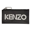 KENZO KENZO BLACK LOGO ZIP CARD HOLDER