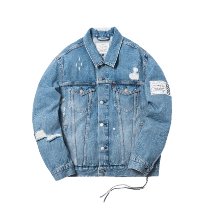 Kith X Levi's Thrashed Trucker Jacket Light Blue