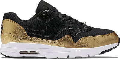 Pre-owned Nike Air Max 1 Superbowl 50 (women's) In Black/metallic Gold-white