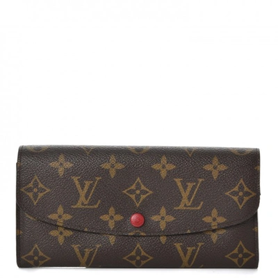 Pre-owned Louis Vuitton Wallet Emilie Monogram Rouge Red