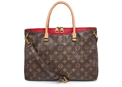 Pre-owned Louis Vuitton Tote Pallas Monogram Cerise