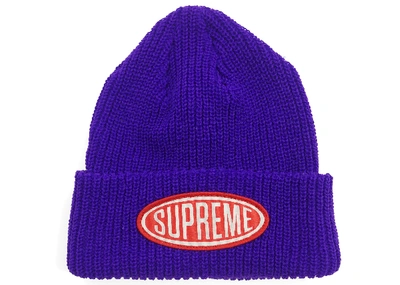Pre-owned Supreme  Oval Patch Beanie Purple