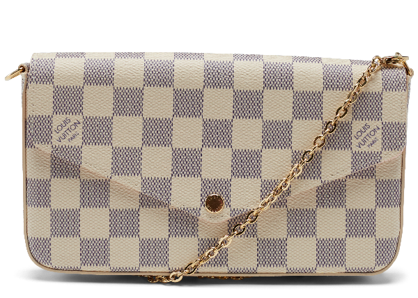 Pre-Owned Louis Vuitton Pochette Felicie Damier Azur (without Accessories) Rose Ballerine Lining ...