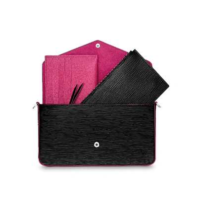Pre-owned Louis Vuitton Pochette Felicie Epi Hot Pink/black