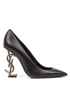 SAINT LAURENT OPYUM BLACK LEATHER PUMPS,11023335