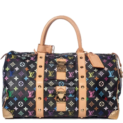 Pre-owned Louis Vuitton Keepall Monogram 45 Black Multicolor