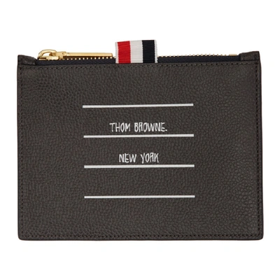 Thom Browne Paper Label Cardholder In Charcoal015